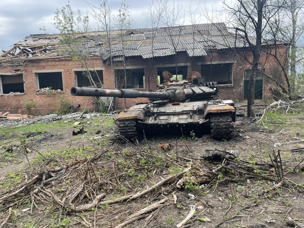 The bodies of Russians and melted tanks litter the Kharkiv countryside