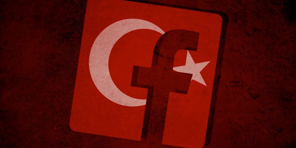 illustration of facebook and turkish flag
