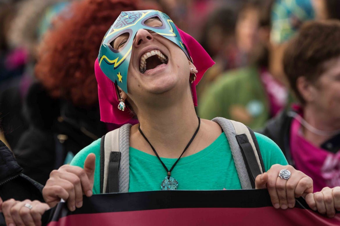 image of a female protester