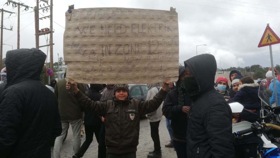 image of refugee at moria camp