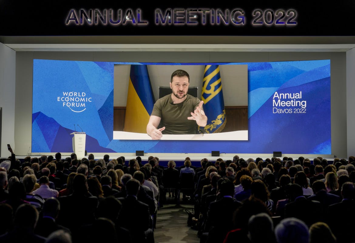At Davos, Zelensky calls on Europe for more weapons and money