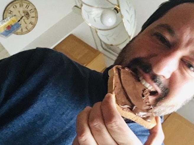 On the morning of dual tragedies, Salvini mugs happily with his Nutella