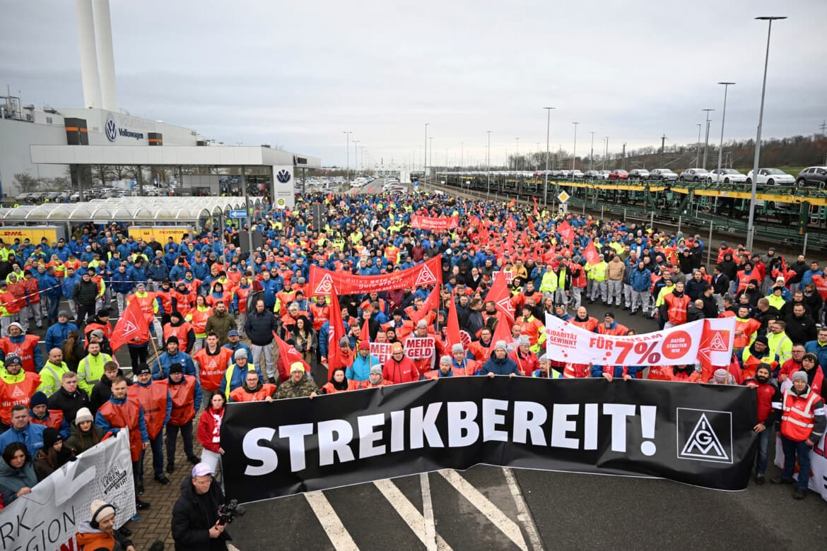 Volkswagen workers went on strike in Germany this week