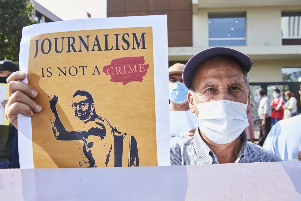Protests in Morocco demand the release of imprisoned journalists