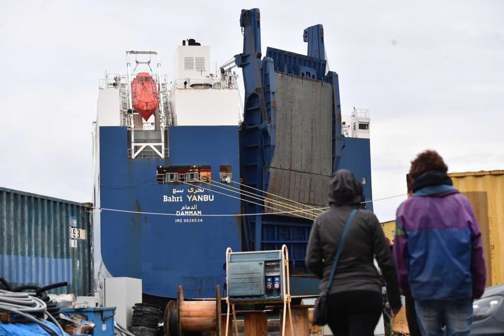 image of saudi ship at genoa port