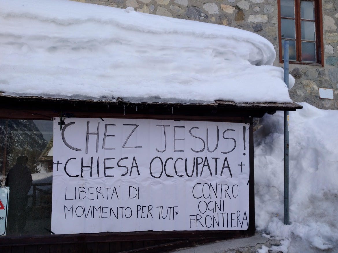 Scenes from an Italian church occupied by migrants