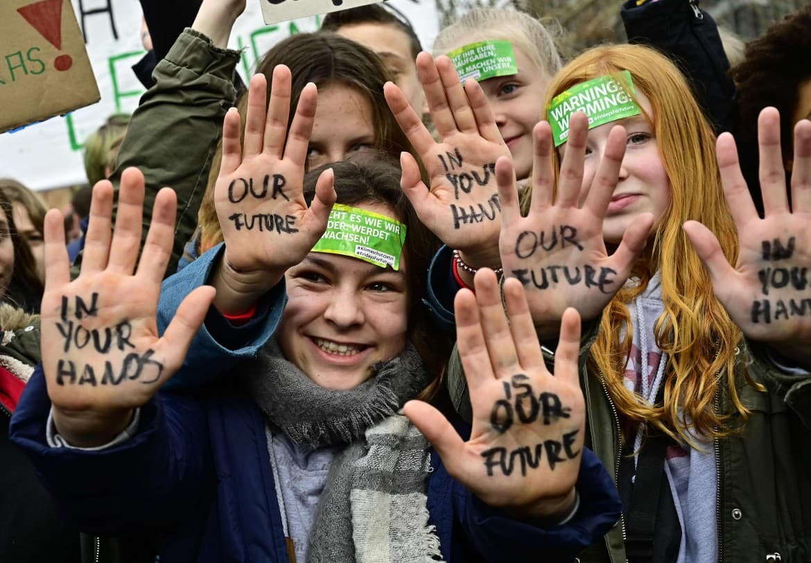 image of climate change protesters