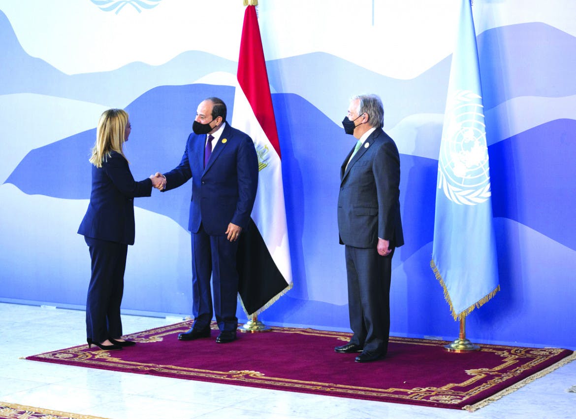 With a handshake, Meloni reverses tough talk on Egypt, prioritizing commerce