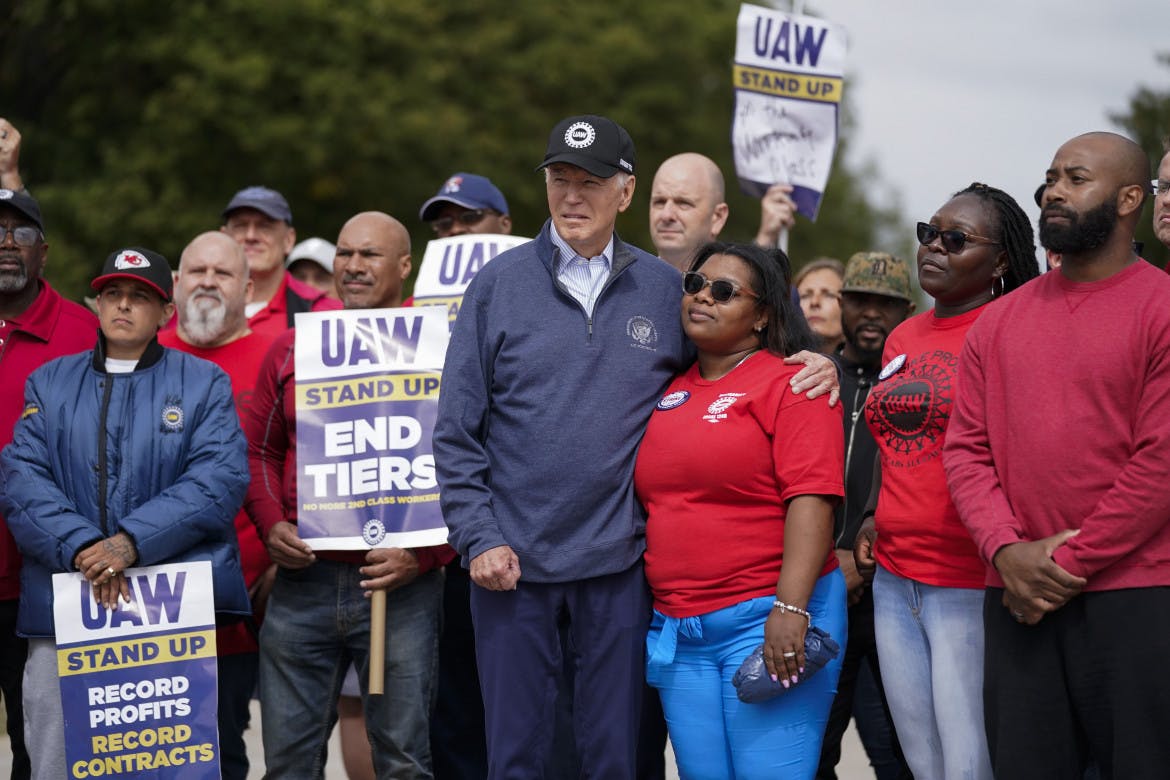 In a radical move, Joe Biden became the first president to join a picket line