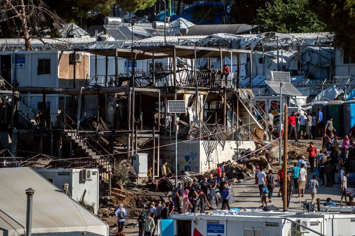 image of the lesbos refugee camp