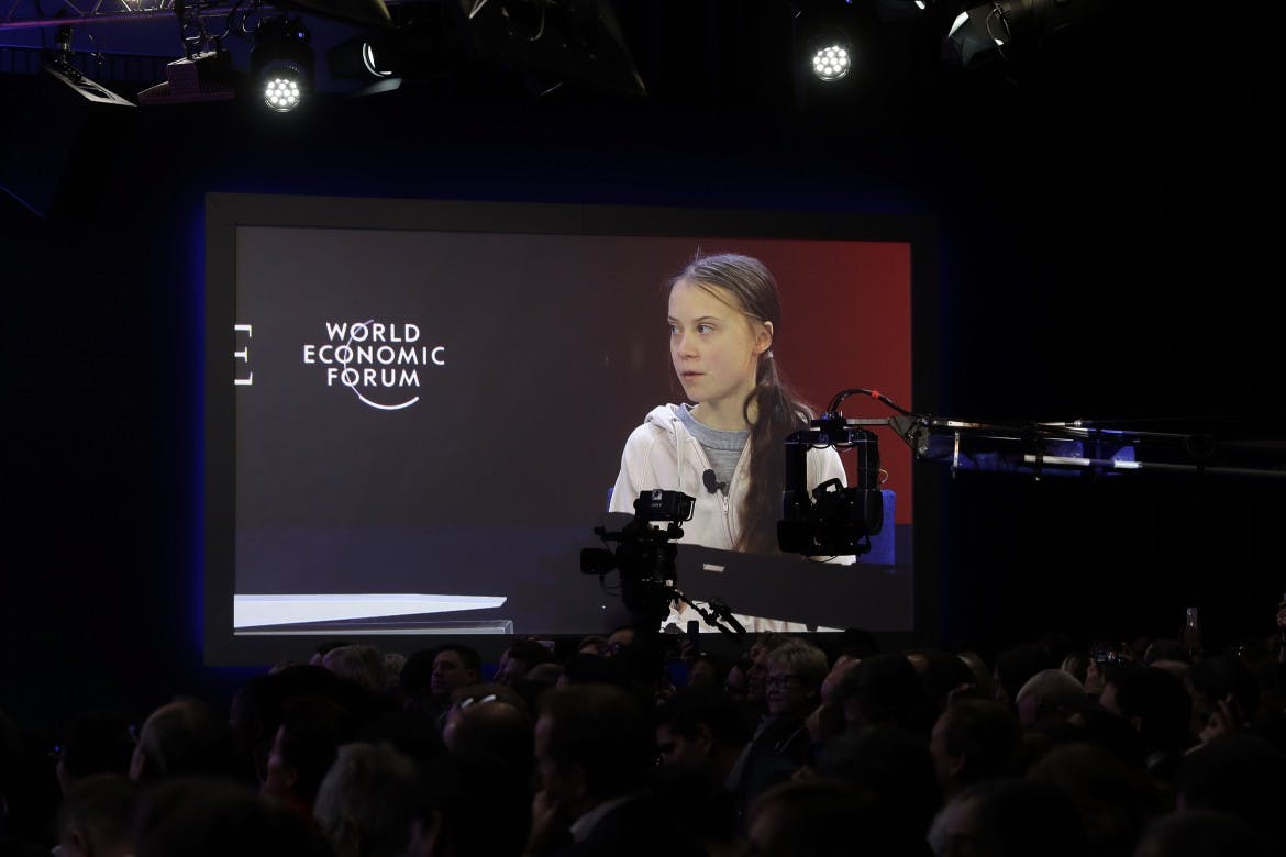 image of greta thunberg at davos