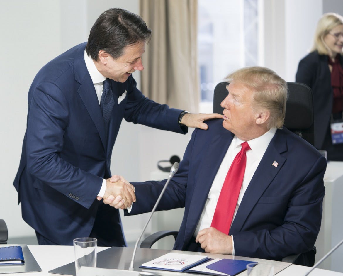 image of donald trump and giuseppe conte