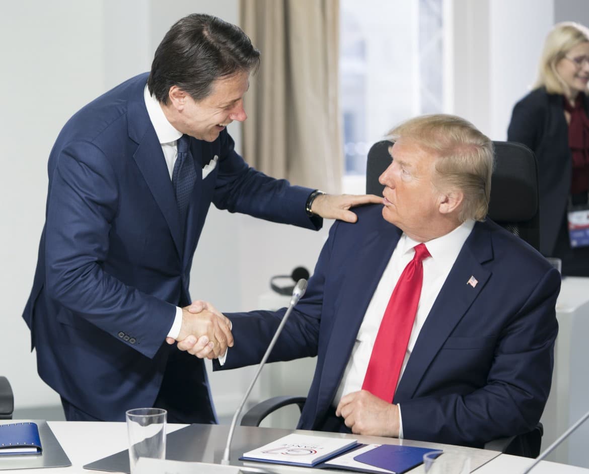 image of donald trump and giuseppe conte