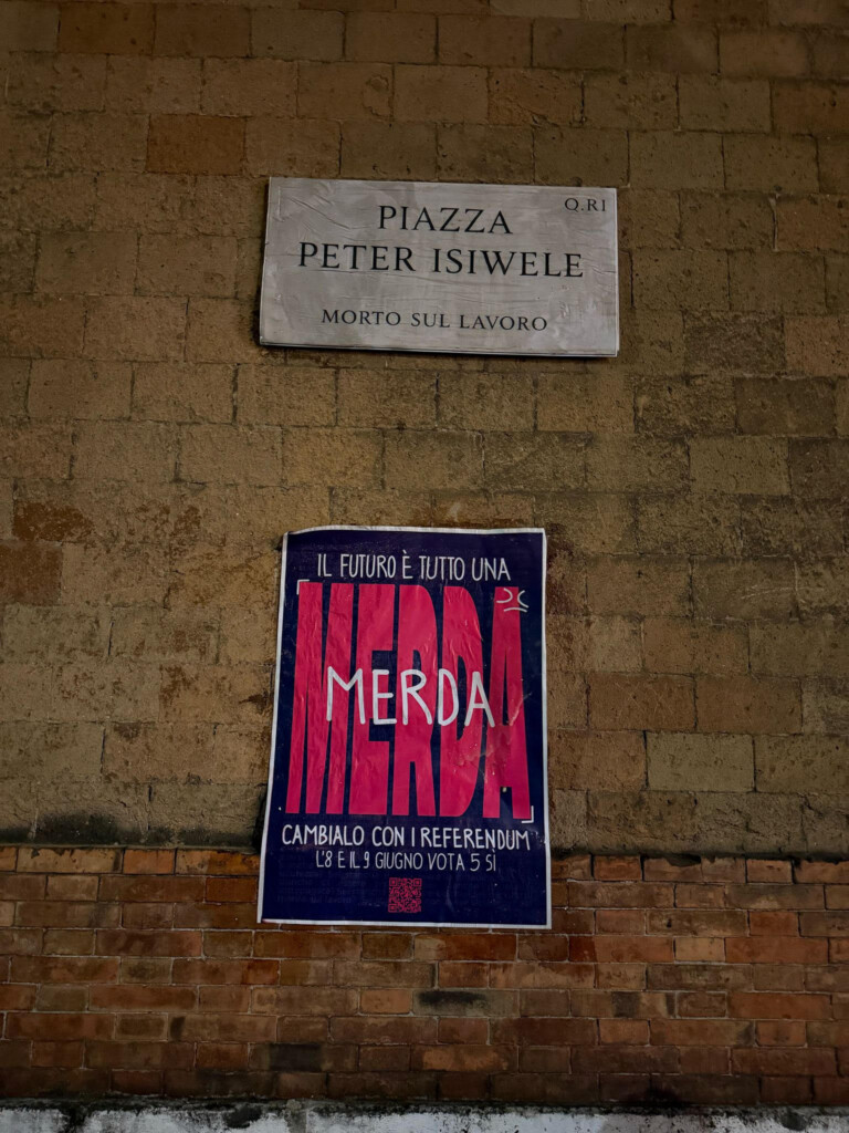 Roman streets are taking the names of people killed at work