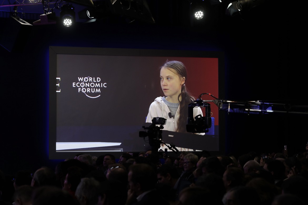 image of greta thunberg at davos