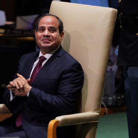 image of al-Sisi during Cairo protests